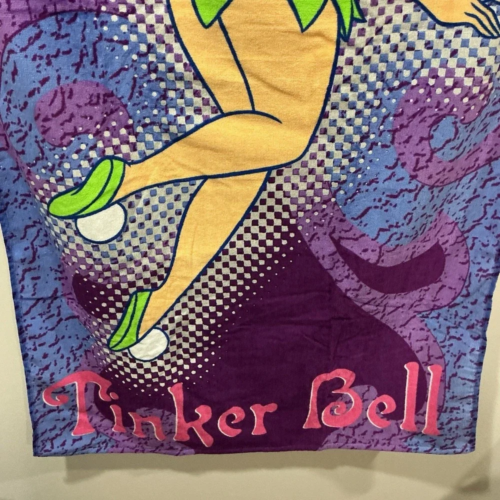 Vintage Disney Tinker‎ Bell Peter Pan Beach Bath Towel Brazil New With Tags